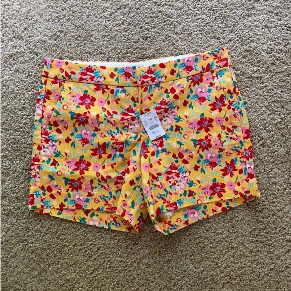 Floral J. Crew chino shorts size 6